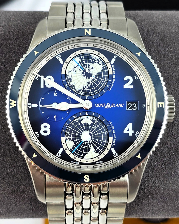 No Reserve - 2023 Montblanc 1858 Geosphere 42MM Blue Dial Titanium Bracelet (125567)