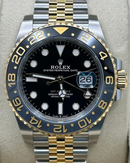 2023 Rolex GMT-Master II "Bumblebee" 40MM Black Dial Two-Tone Jubilee Bracelet (126713GRNR)