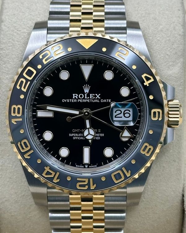 2023 Rolex GMT-Master II "Bumblebee" 40MM Black Dial Two-Tone Jubilee Bracelet (126713GRNR)
