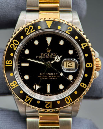 1999 Rolex GMT-Master II 40MM Black Dial Two-Tone Oyster Bracelet (16713)