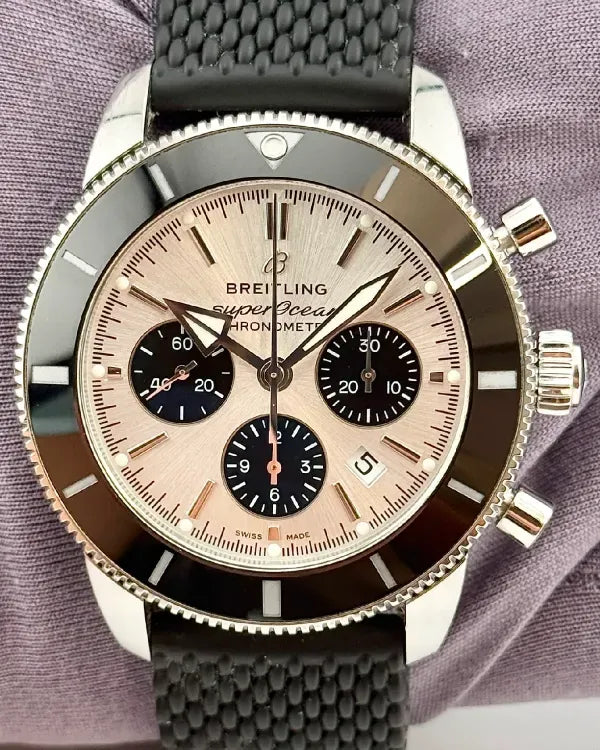 Breitling Superocean Heritage Chronograph 44MM Silver Dial Rubber Strap (AB0162121G1S1)