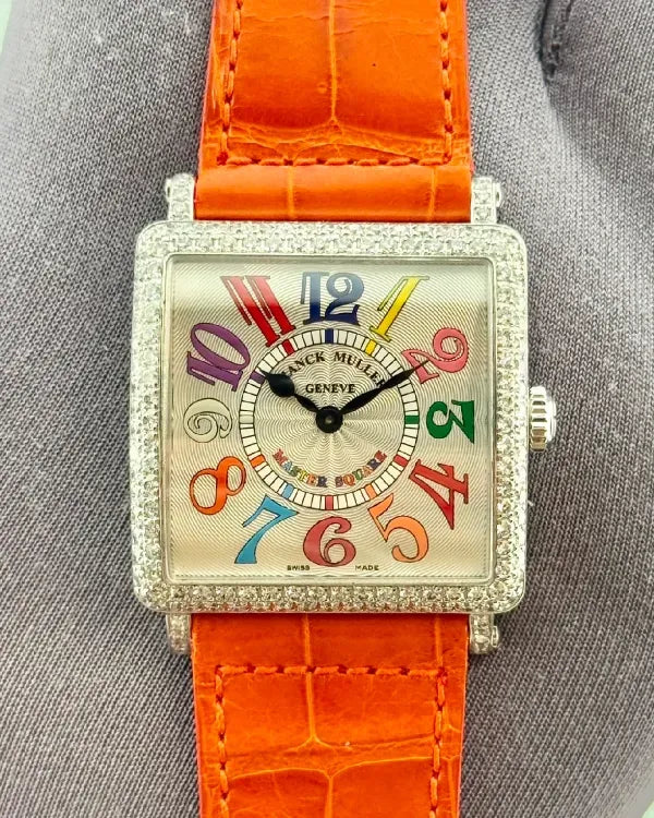 Franck Muller Master Square 40MM Quartz Silver Dial Leather Strap (6002 M QZ COL DRM V D)