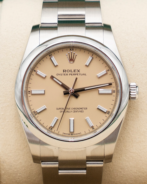 2026 Rolex Oyster Perpetual 34MM Beige Dial Oyster Bracelet (124200)