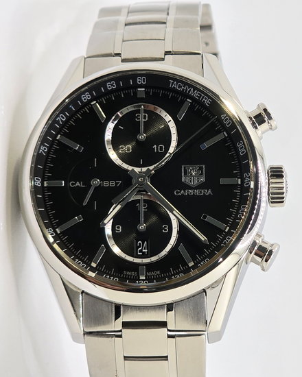 Tag Heuer Carrera Calibre 1887 41MM Black Dial Steel Bracelet (CAR2110)