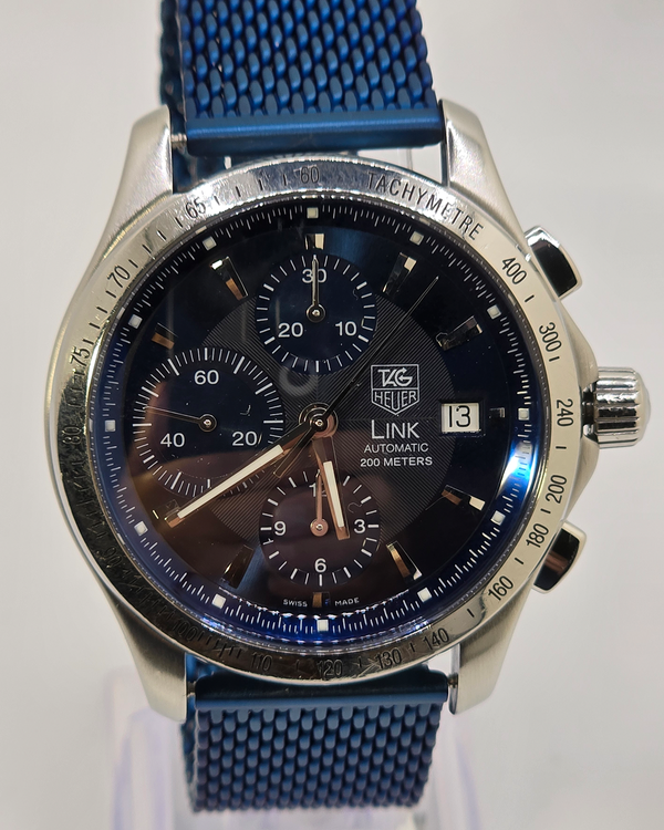 Tag Heuer Link Lincoln Series 42MM Blue Dial Aftermarket Steel Bracelet (CJF2114)