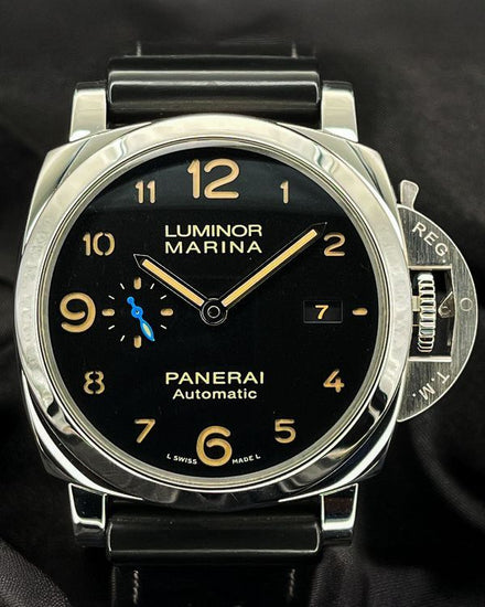 2018 Panerai Luminor Marina 1950 3 Days 44MM Black Dial Rubber Strap (PAM01359)