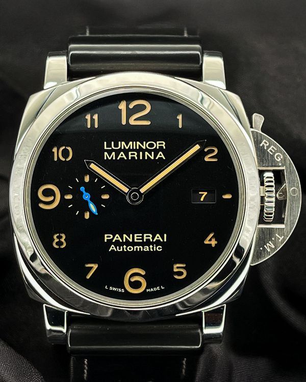 2018 Panerai Luminor Marina 1950 3 Days 44MM Black Arabic Dial Rubber Strap (PAM01359)