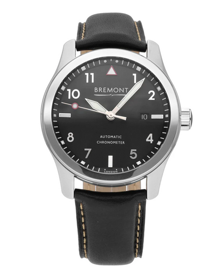Bremont Solo 43MM Black Dial Leather Strap (SOLO43-P-BK-R-S)