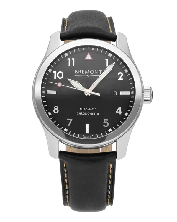 Bremont Solo 43MM Black Dial Leather Strap (SOLO43-P-BK-R-S)