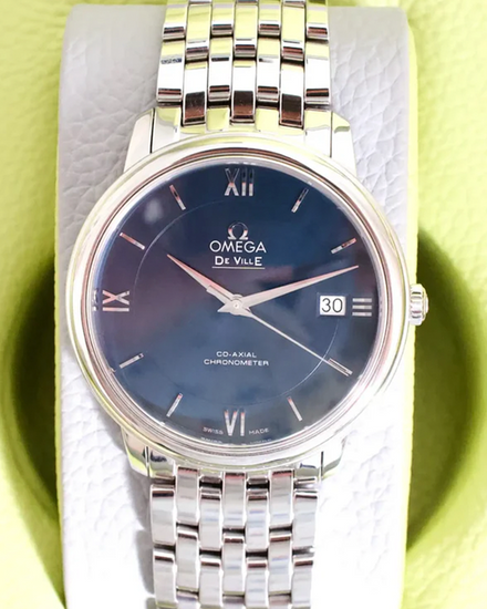 Omega De Ville Prestige 36.8MM Blue Dial Steel Bracelet (424.10.37.20.03.001)