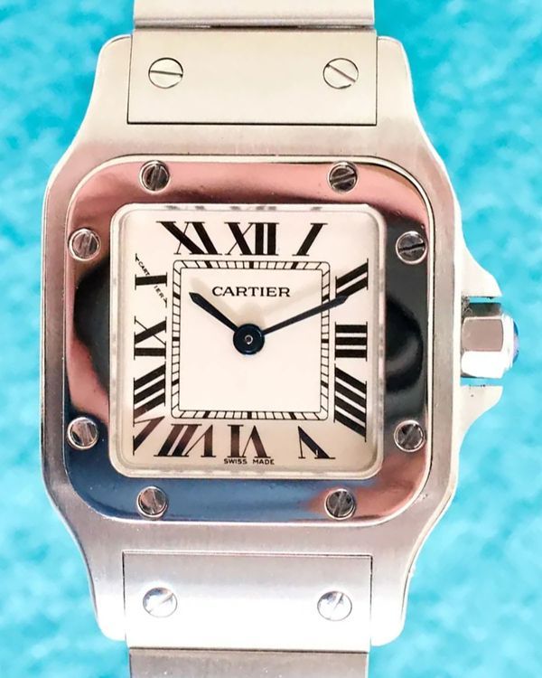 2007 Cartier Santos Galbée 24MM Quartz Silver Dial Steel Bracelet (W20056D6)