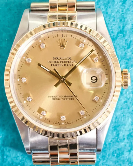 1990 Rolex Datejust 36MM Champagne Dial Two-Tone Jubilee Bracelet (16233)