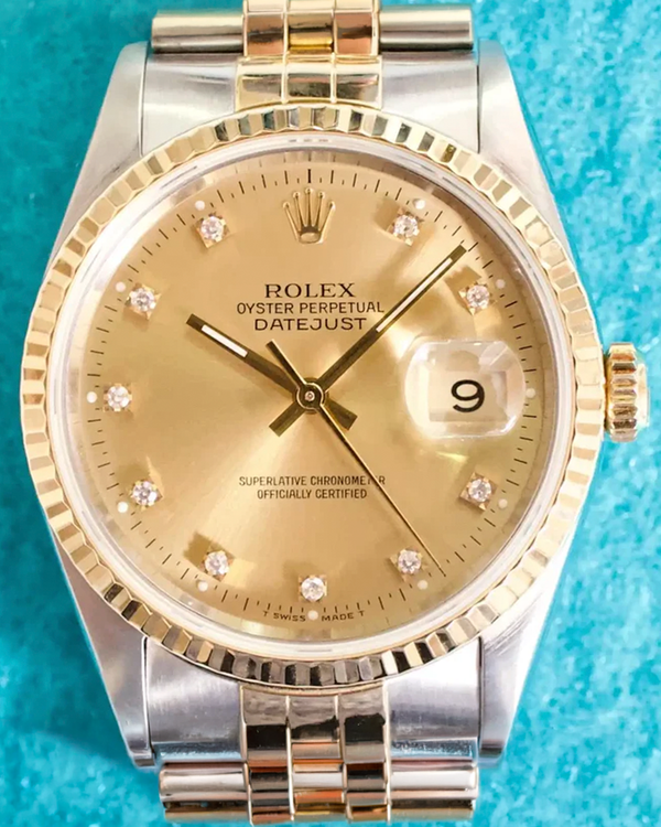 1990 Rolex Datejust 36MM Champagne Dial Two-Tone Jubilee Bracelet (16233)