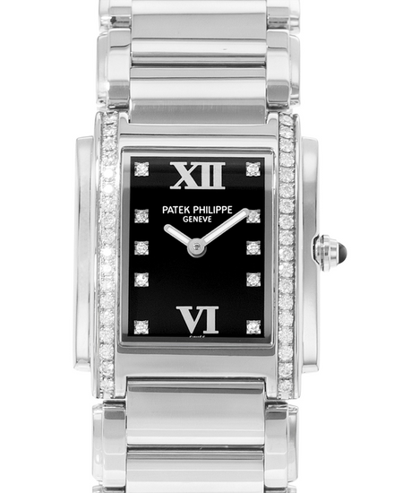 Patek Philippe Twenty-4 25MM Quartz Black Dial Steel Bracelet (4910/10A-001)