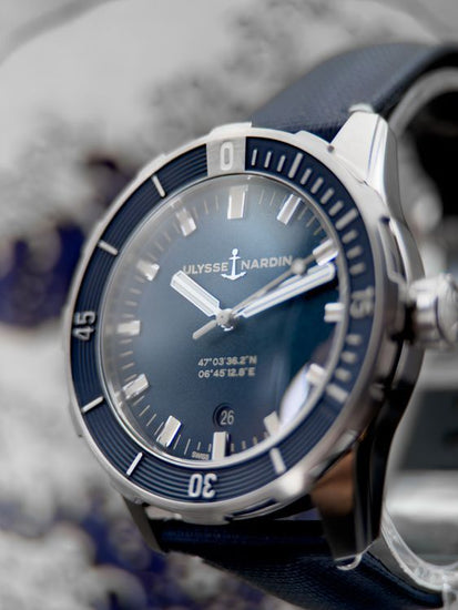 No Reserve - 2022 Ulysse Nardin Diver 42MM Blue Dial Textile Strap (8163-175/93)
