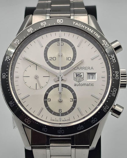 Tag Heuer Carrera 41MM Silver Dial Steel Bracelet (CV2011)