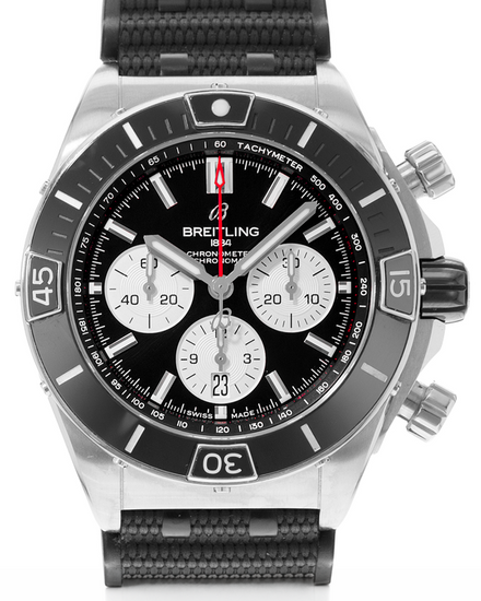 2025 Breitling Super Chronomat B01 44MM Black Dial Rubber Strap (AB0136251B1S1)