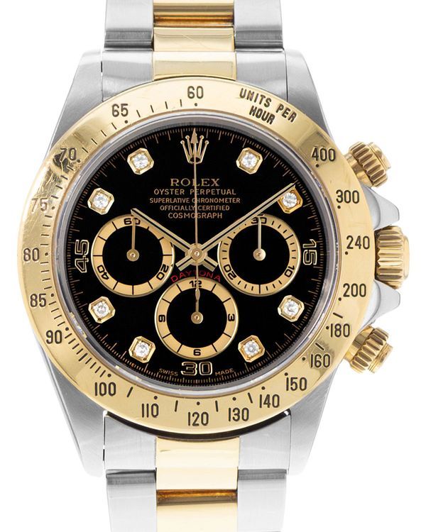 Rolex Cosmograph Daytona 40MM Black Dial Two-Tone Oyster Bracelet (16523)