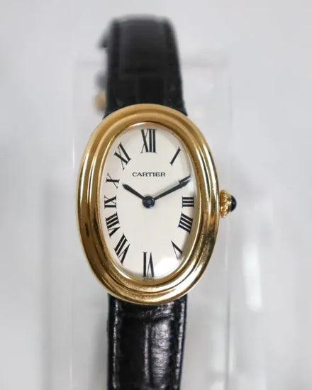 Cartier Baignoire 22MM White Dial Aftermarket Leather Strap (78094)