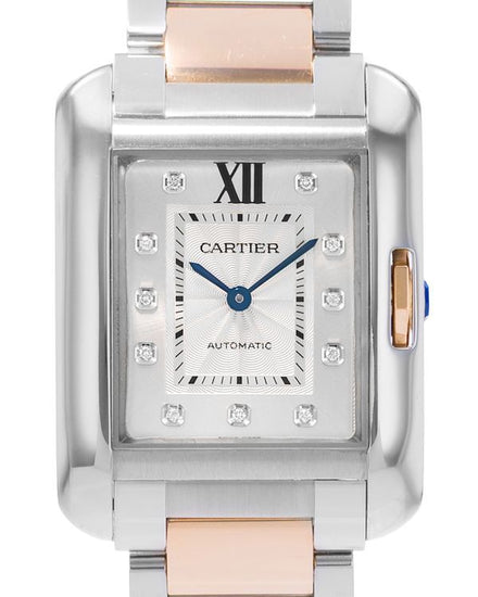 Cartier Tank Anglaise 29MM Silver Dial Two-Tone Bracelet (WT100034)