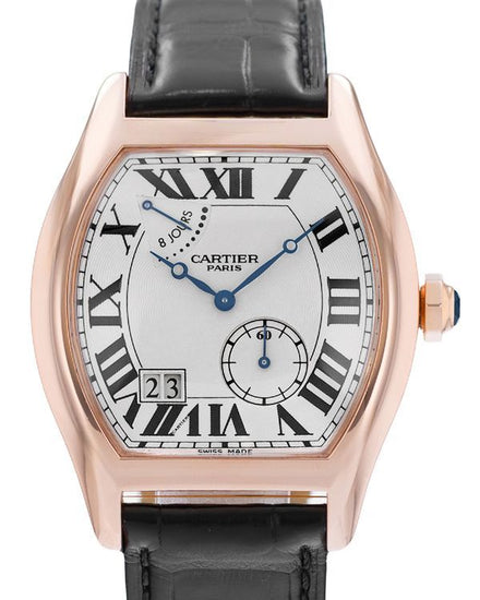 Cartier Tortue 38MM Silver Dial Leather Strap (W1545851)