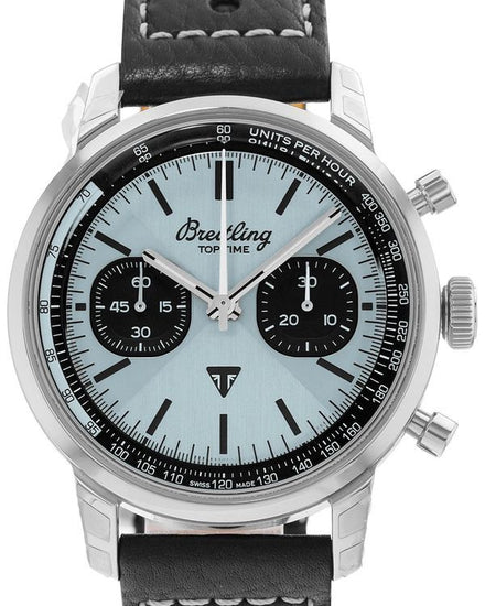 Breitling Top Time B01 "Triumph" 41MM Ice Blue Dial Leather Strap (AB0176)