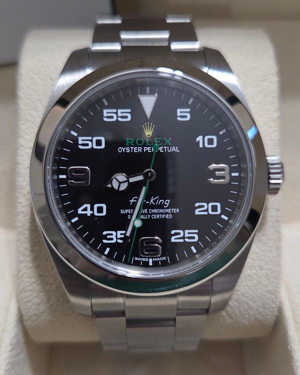 No Reserve - 2023 Rolex Air-King 40MM Black Dial Oyster Bracelet (116900)