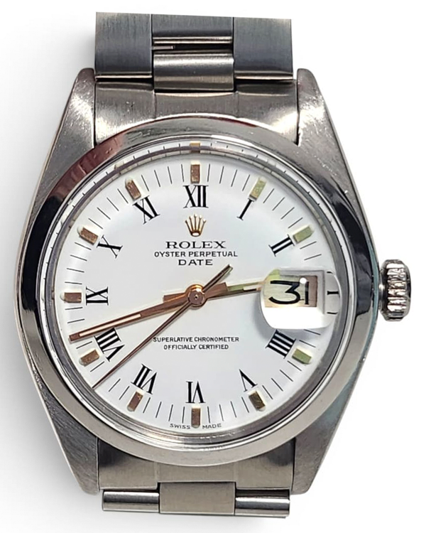 Rolex Oyster Perpetual Date 34MM White Dial Oyster Bracelet (1500)