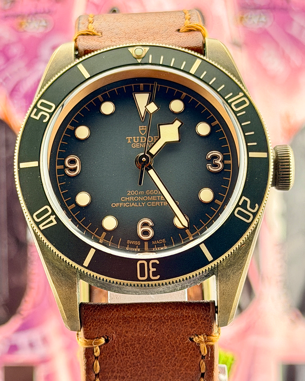 2023 Tudor Heritage Black Bay Bronze 43MM Brown Dial Aftermarket Leather Strap (79250BM)