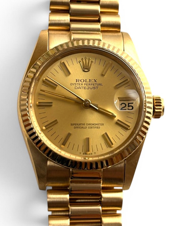 Rolex DateJust 31MM Champagne Dial Yellow Gold Bracelet (6827)