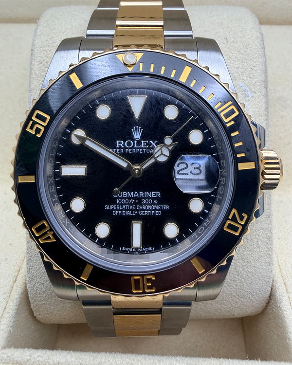 2016 Rolex Submariner Date 40MM Black Dial Two-Tone Oyster Bracelet (116613LN)