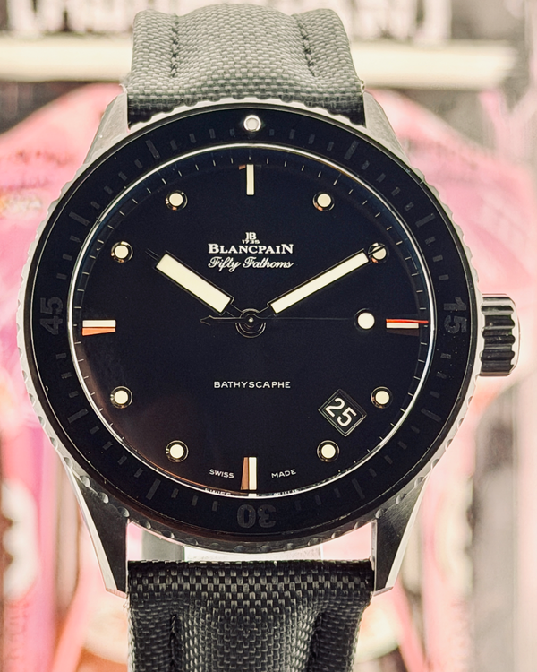 2024 Blancpain Fifty Fathoms Bathyscaphe 43.6MM Black Dial Textile Strap (5000-0130-B52A)