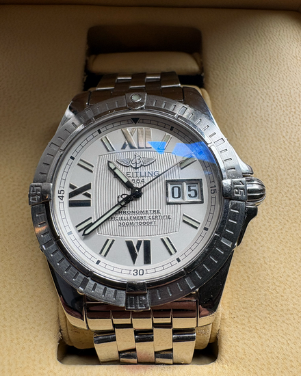 2010 Breitling Windrider Cockpit 41MM Silver Dial Steel Bracelet (A49350)