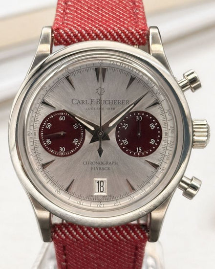 No Reserve - Carl F. Bucherer Manero 40MM Silver Dial Textile Strap (00.10927.08.13.04)