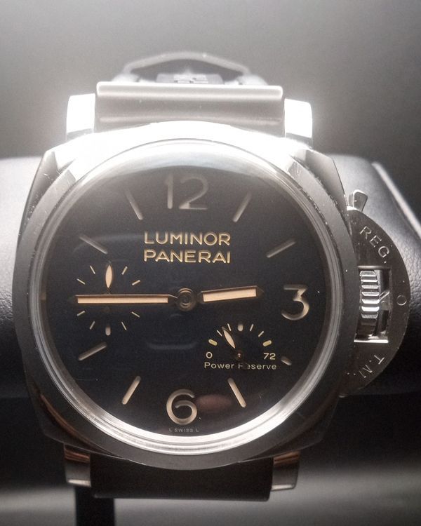 2017 Panerai Luminor 1950 3 Days Power Reserve 47MM Black Dial Rubber Strap (PAM00423)