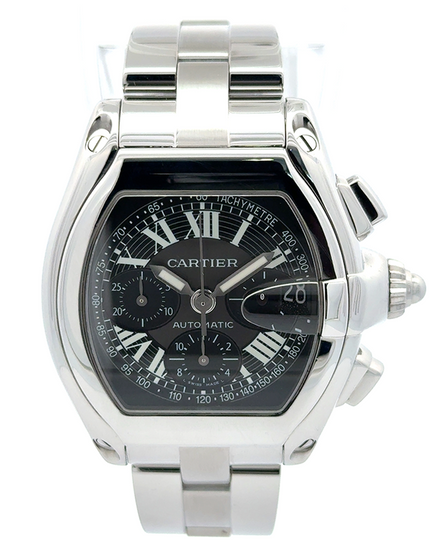 2015 Cartier Roadster XL Chronograph 43MM Black Dial Steel Bracelet (W62007X6)