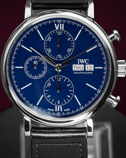 2019 IWC Schaffhausen Portofino Chronograph "150 Years" L.E. 42MM Blue Dial Leather Strap (IW391023)