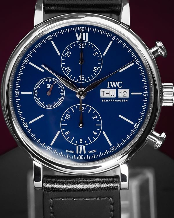 2019 IWC Schaffhausen Portofino Chronograph "150 Years" L. E. 42MM Blue Dial Leather Strap (IW391023)