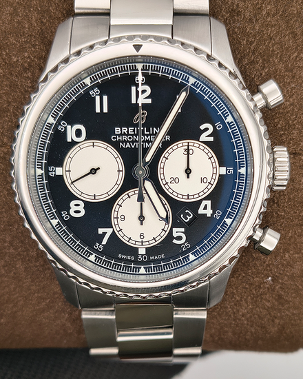 Breitling Navitimer Aviator 8 43MM Black Dial Steel Bracelet (AB0117)