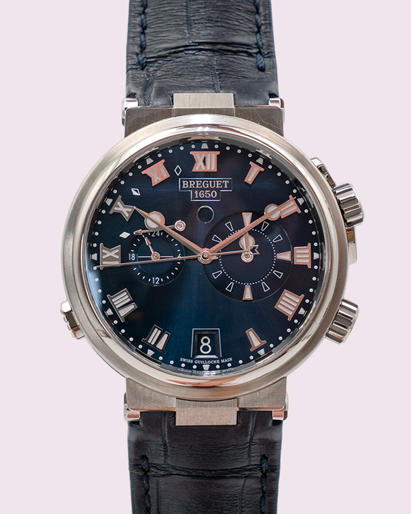 2026 Breguet Marine Alarme Musicale 5547 40MM Blue Dial Leather Strap (5547TI/Y1/5ZU)
