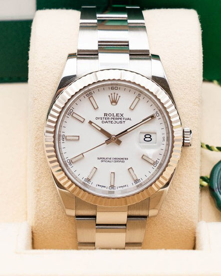 2018 Rolex Datejust 41MM White Dial Oyster Bracelet (126334)