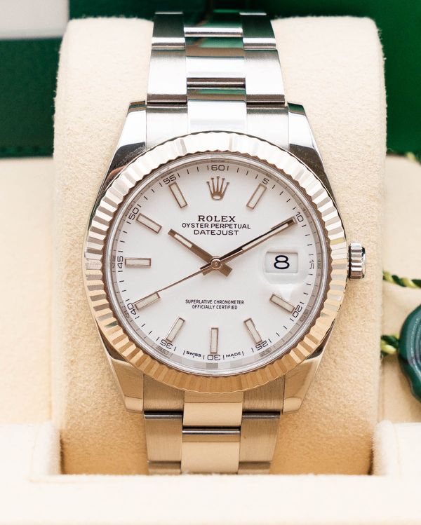 2018  Rolex Datejust 41MM White Dial Oyster Bracelet (126334)