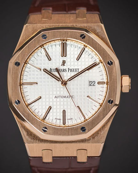 2014 Audemars Piguet Royal Oak 41MM White Dial Leather Strap (15400OR.OO.D088CR.01)