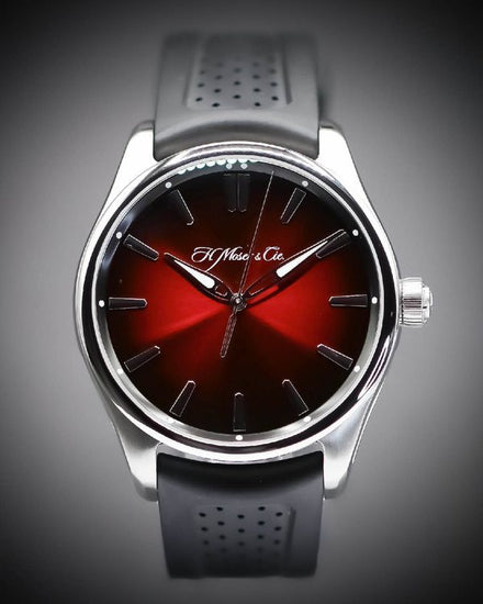 2024 H. Moser & Cie Pioneer Centre Seconds 42.8MM Red Dial Rubber Strap (3200-1207)