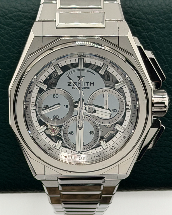 2024 Zenith Defy Extreme Chronograph 45MM Skeleton Dial Steel Bracelet (03.9102.9004/90.I001)