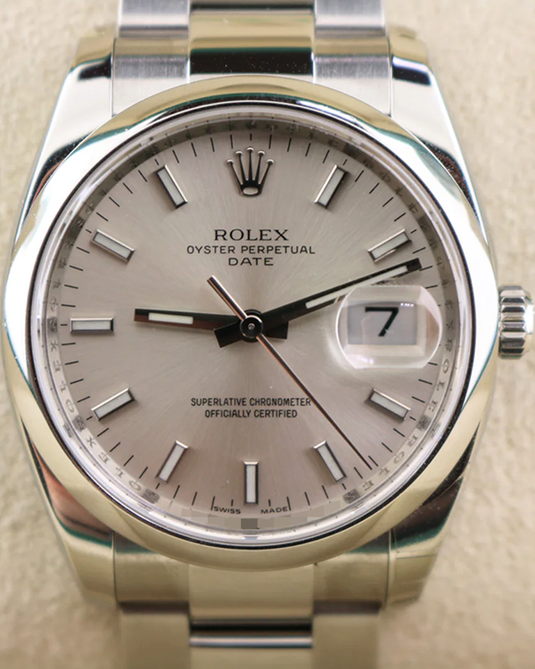 2011 Rolex Oyster Perpetual Date 34MM White Dial Oyster Bracelet (115200)