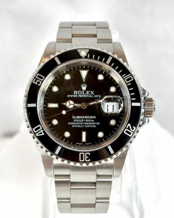 2001  Rolex Submariner Date 40MM Black Dial Oyster Bracelet (16610)