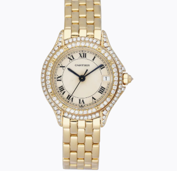 Cartier Panthère Cougar 26MM Quartz White Dial Yellow Gold Bracelet (WF8003B9)