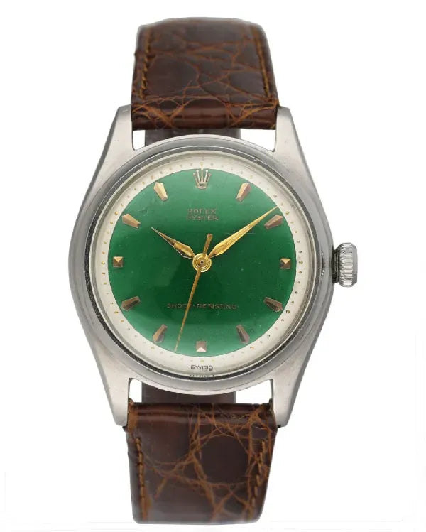 1946 Rolex Oyster Perpetual 32MM Green Dial Leather Strap (4444)