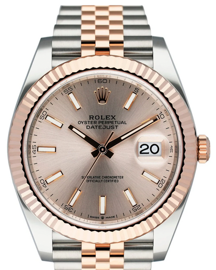 Rolex Datejust 41MM Pink "Sundust" Dial Two-Tone Jubilee Bracelet (126331)